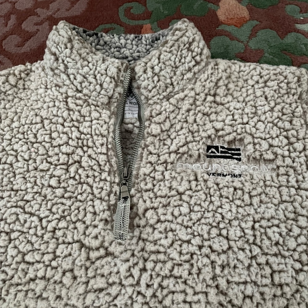 Woolrich Men's Zip Up Sherpa Sweater - Cream